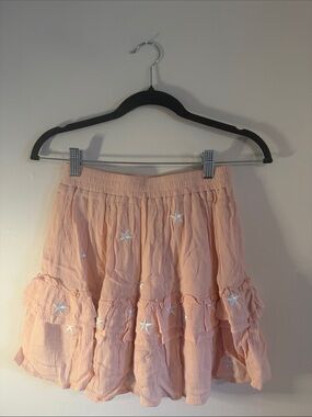 Rock N Rags Dancing In The Moonlight Skirt Pink White Stars XS